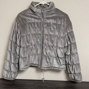 Giorgio Armani gray/silver puff coat Size 8